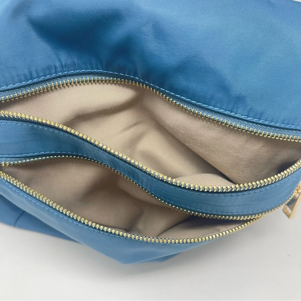 Vintage Blue Convertible Backpack, Large Nylon Shoulder Bag‎ | Sondra Roberts